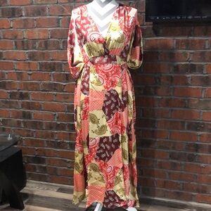 Fab’rik Kimono Paisley Patchwork Maxi Dress. Size Small.